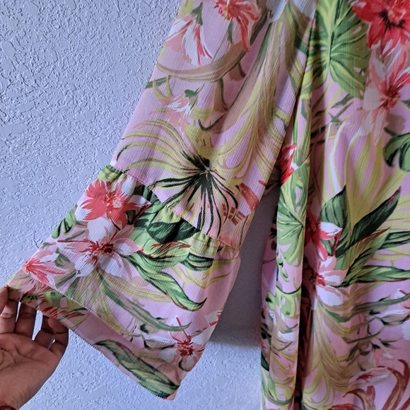 J. Jill Pink Tropical Floral Tunic - Picture 6 of 10